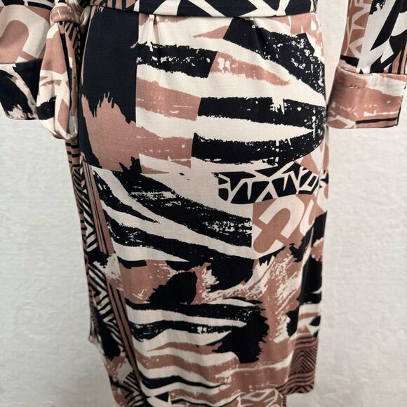 Vintage Diane Von Furstenberg Justin Wrap Dress Cream Silk Preppy Work Size 8 - Picture 7 of 12